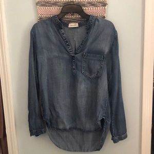 Bella Dahl Chambray Denim Long Sleeve Top